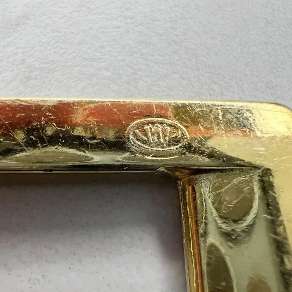 Vintage Silver and Gold Tone Simple Basic Belt Buckle
